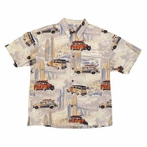 AFTCO Men's Bluewater Shirt Woody Wagon Car Surf Size XL